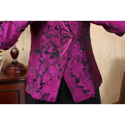 Blooming Peonies Rayon Crimson Jacket 4007-27 Blooming Peonies Rayon Crimson Jacket 4007-27