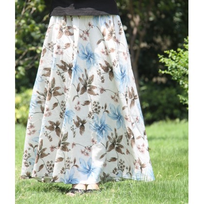 Linen Maxi Skirt - Pure Lily 8012-70  (Clearance No Exchange/Return)