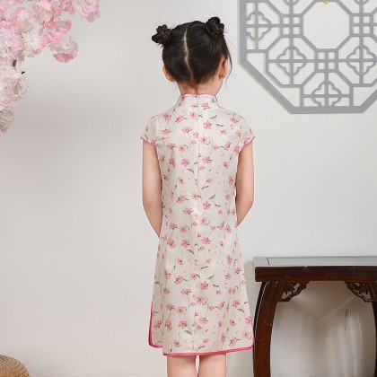 Hangzhou Children Beige Faux Silk Qipao 15002-10