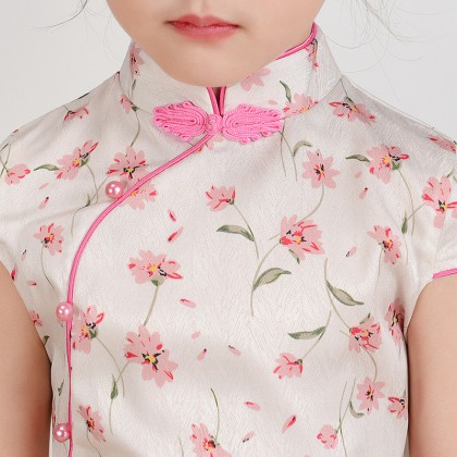 Hangzhou Children Beige Faux Silk Qipao 15002-10