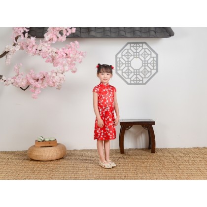 Hangzhou Children Red Faux Silk Qipao 15002-28