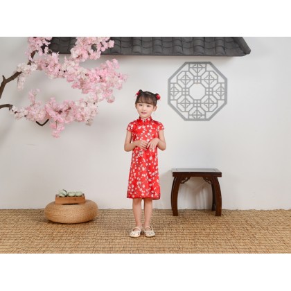 Hangzhou Children Red Faux Silk Qipao 15002-28