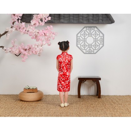 Hangzhou Children Red Faux Silk Qipao 15002-28